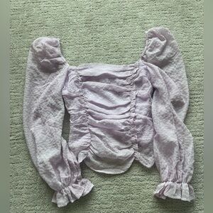 Astr Light Purple Ruched Blouse